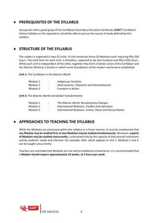 Csec Strucure CAPE® History Syllabus, Specimen Paper, Mark Scheme and Subject Reports.pdf