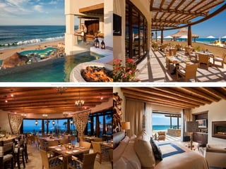 [a b o v e l e f t] E s t r e l l a S u i t e B a l c o n y   [ b e l o w l e f t] B e a c h C l u b R e s t a u ra n t   [a b o v e r i g h t] D o n M a n u e l ’ s O u t d o o r S e a t i n g   [ b e l o w r i g h t] Pe d r e g a l S u i t e B e d r o o m
 