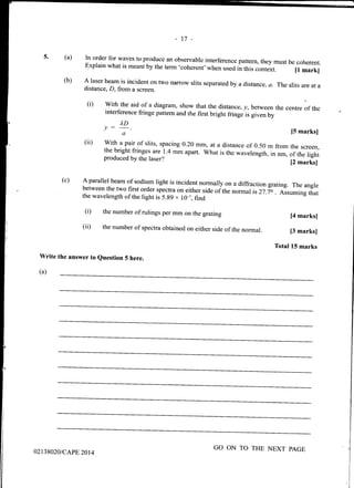 Cape physics unit 1 - paper 2 - 2014 | PDF