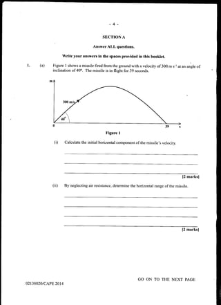 Cape physics unit 1 - paper 2 - 2014 | PDF
