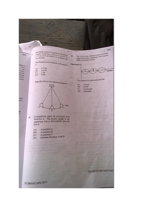 Cape physics unit 1 paper 1 past papers ( 2010 2013 | PDF