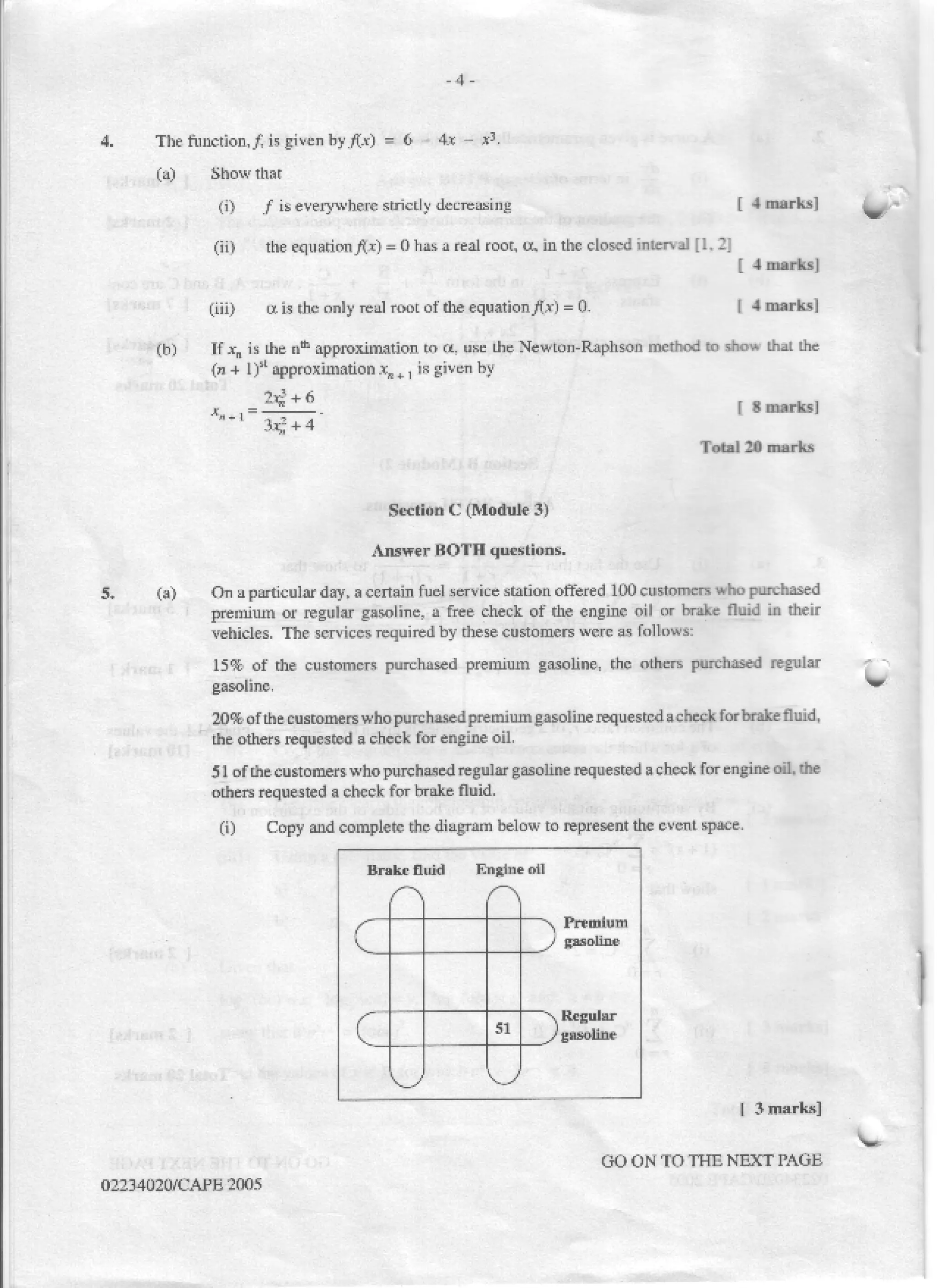 Cape pure math 2005 unit 2 paper 2 | PDF