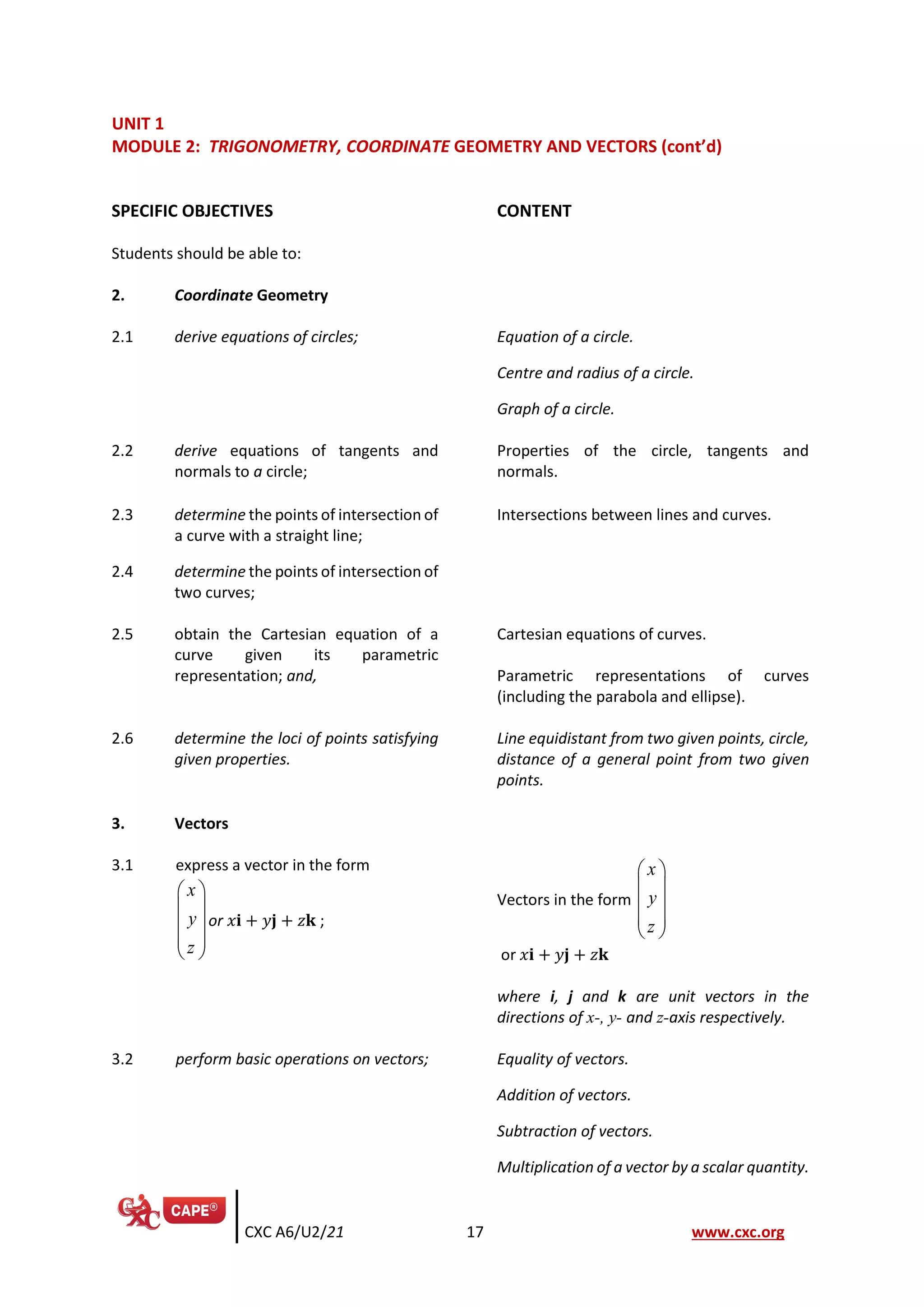 Cape pure mathematics new syllabus specimen papers pdf