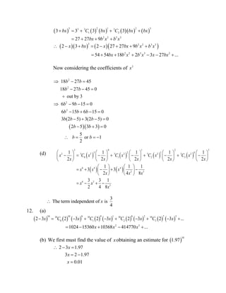 CAPE PURE MATHEMATICS UNIT 2 MODULE 2 PRACTICE QUESTIONS | PDF