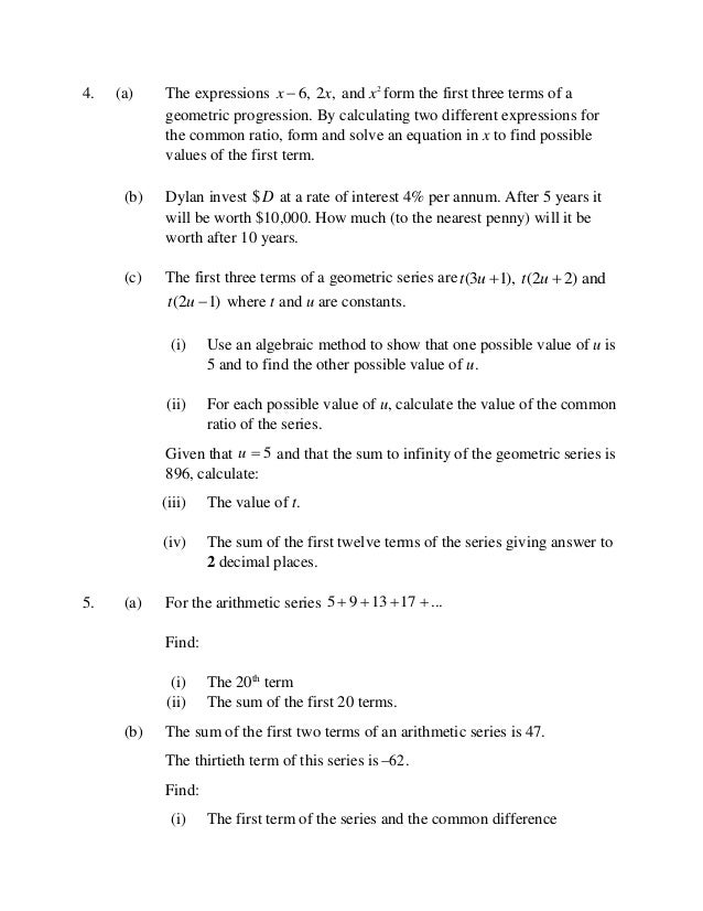 CAPE PURE MATHEMATICS UNIT 2 MODULE 2 PRACTICE QUESTIONS