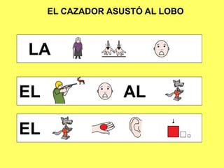 EL CAZADOR ASUSTÓ AL LOBO
LA
EL AL
EL
 
