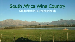 South Africa Wine Country
Stellenbosch & Franschhoek
 