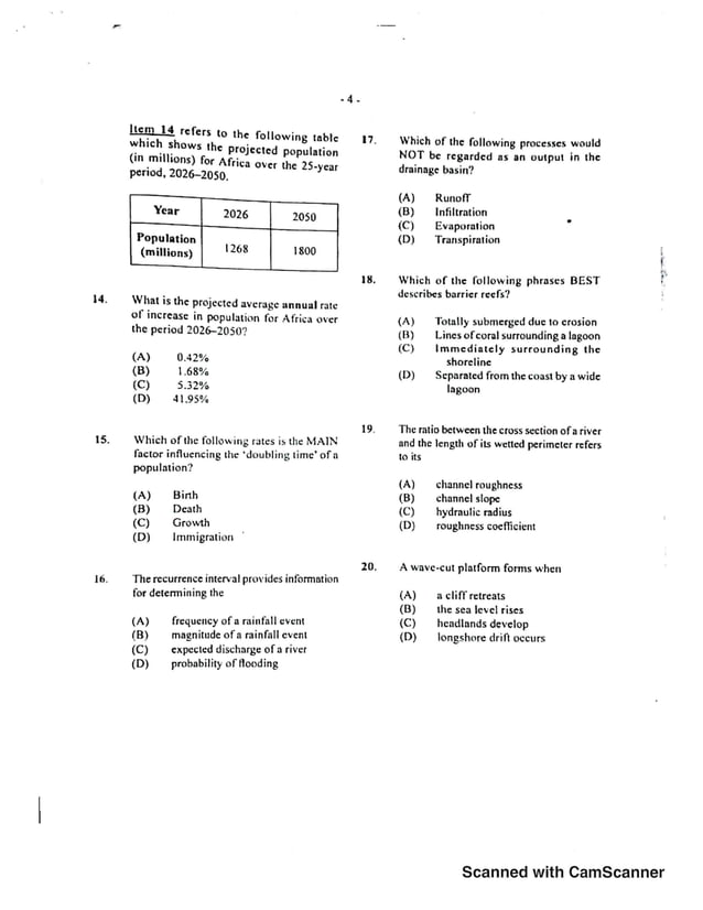 CAPE GEOGRAPHY UNIT 1 PAST PAPER 2017 PDF