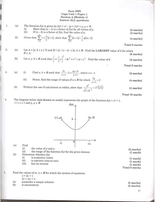 Cape pure math unit 1 past papers | DOCX