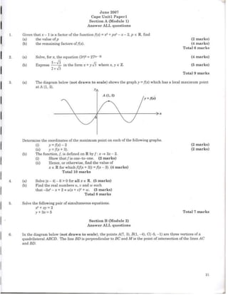 Cape Pure Math Ia Sample Cape pure math unit 1 past papers | DOCX