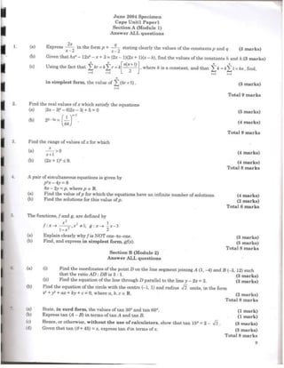 Cape Pure Math Ia Sample Cape pure math unit 1 past papers | DOCX