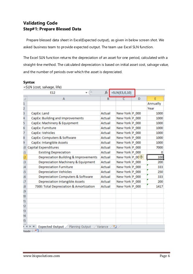 Oracle Pbcs Calculating Depreciation