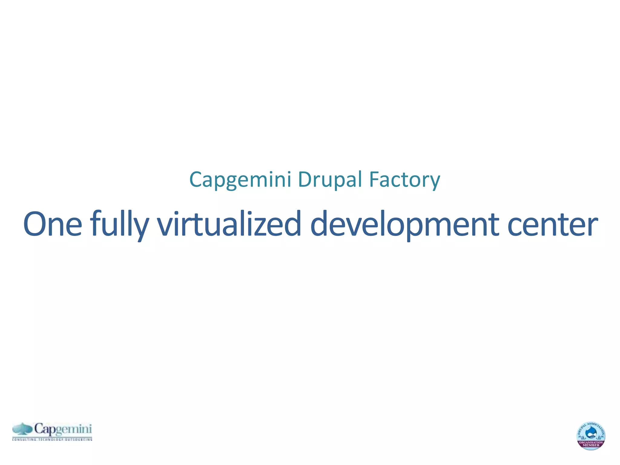 Capgemini Drupal FactoryOne fully virtualized development center