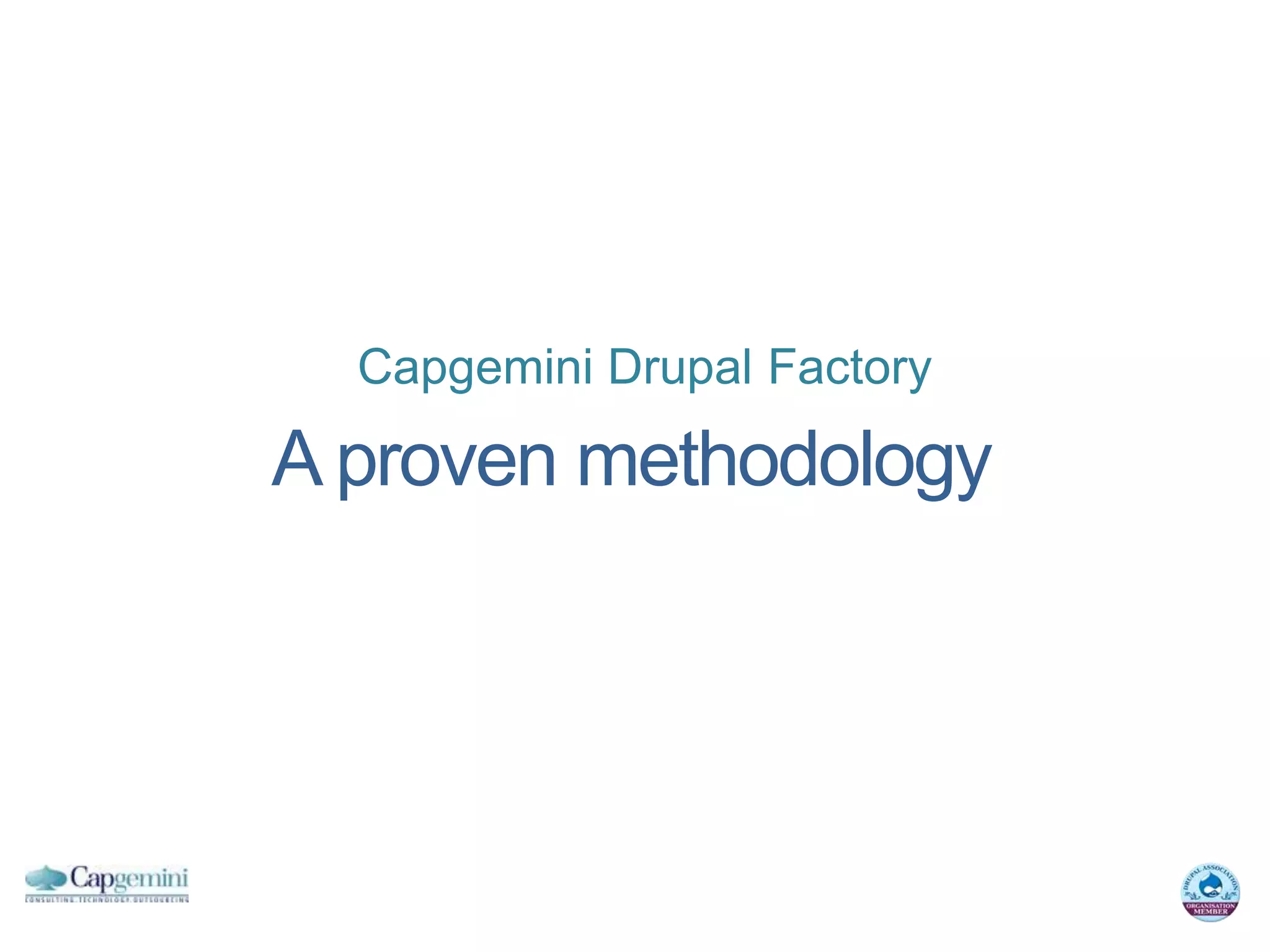 Capgemini Drupal Factory

A proven methodology
 