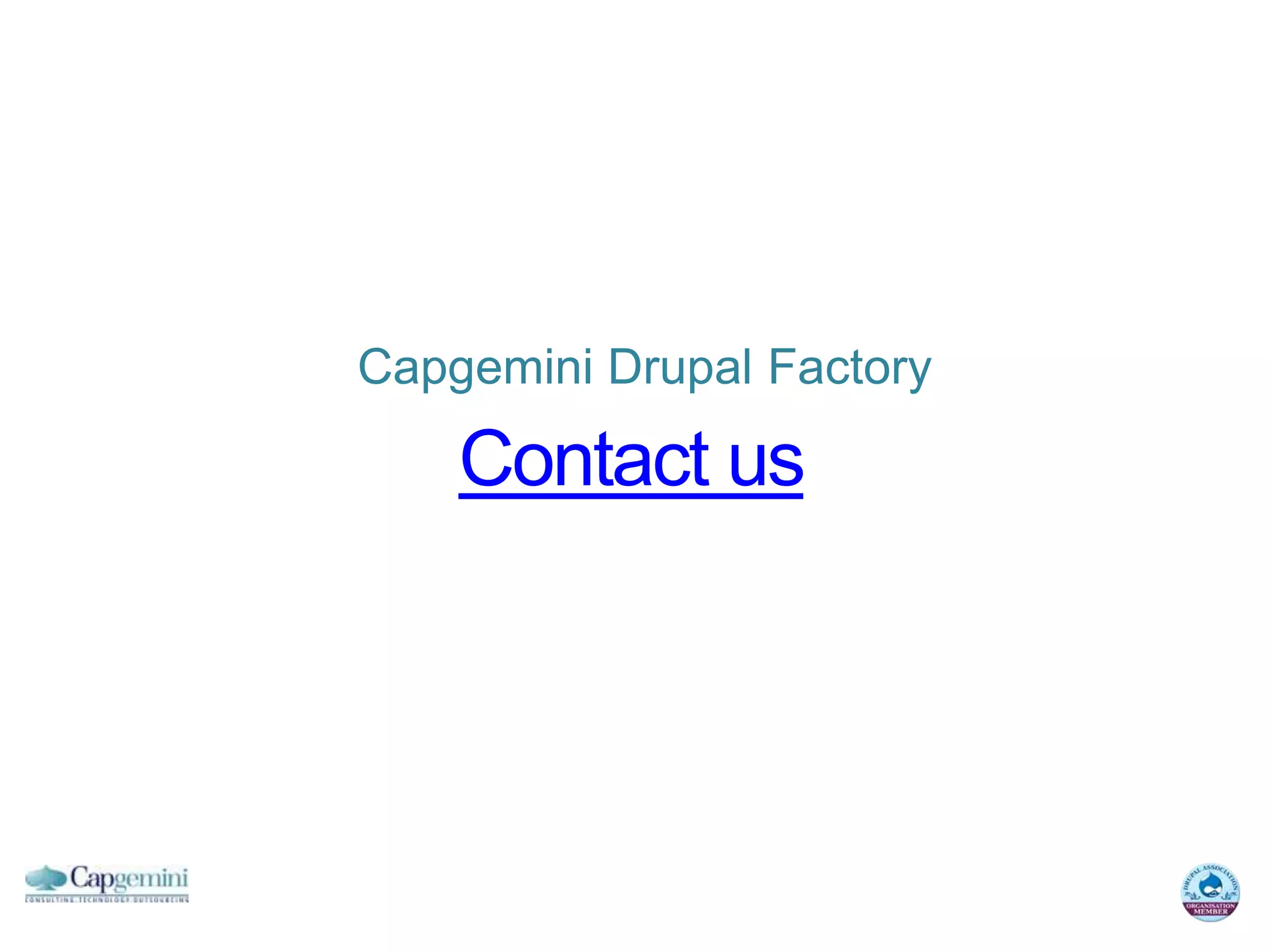 Capgemini Drupal Factory

    Contact us
 