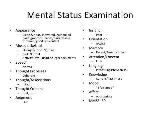 mental health exam