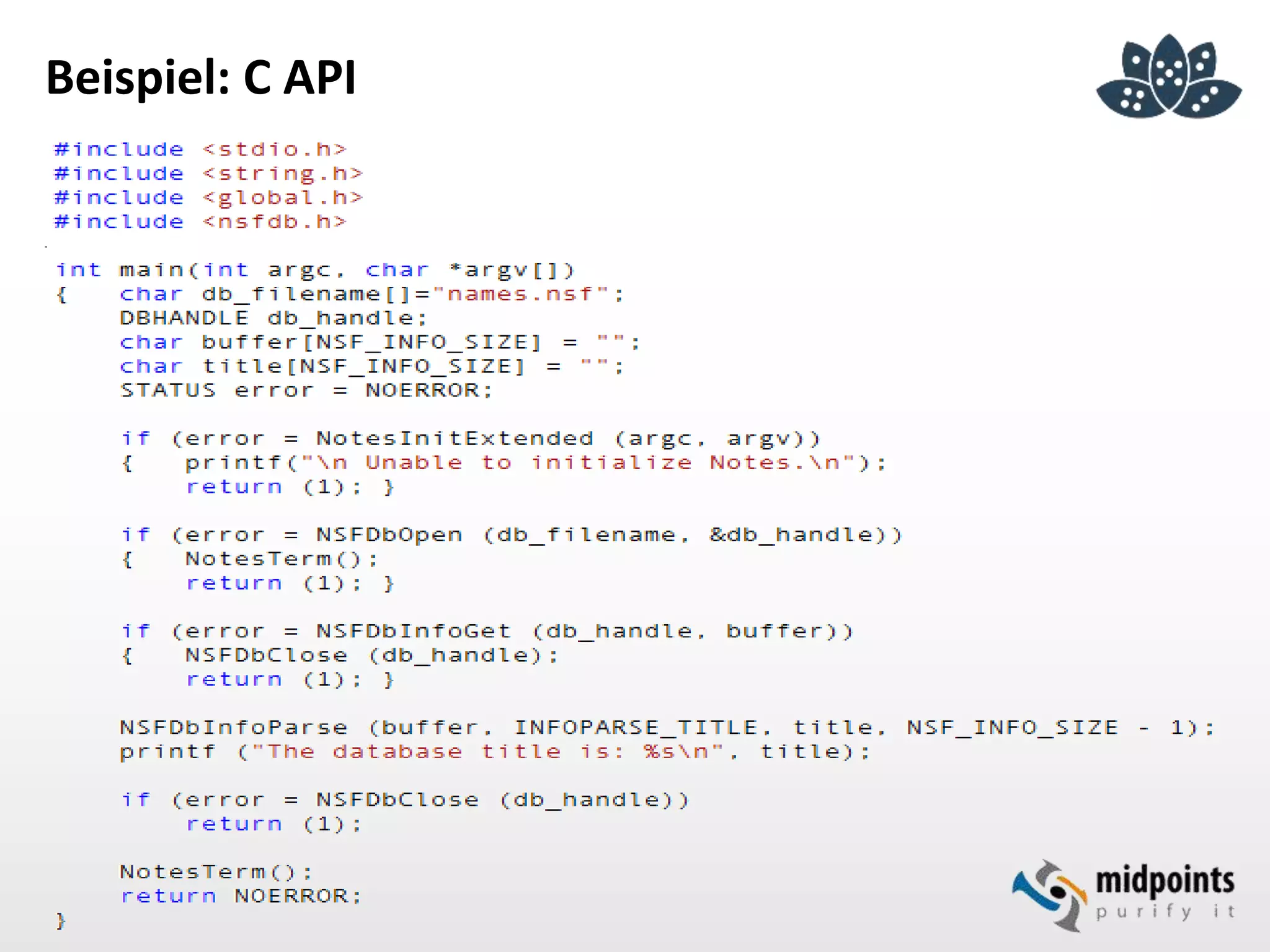 Beispiel: C API
 