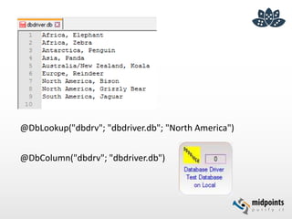 @DbLookup("dbdrv"; "dbdriver.db"; "North America")
@DbColumn("dbdrv"; "dbdriver.db")
 