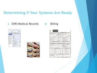 Determining If Your Systems Are Ready
 EHR/Medical Records  Billing
3
7
 
