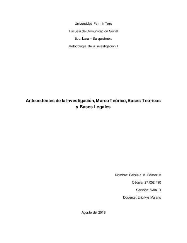 Antecedentes De La Investigacion Marco Teorico Bases Teoricas Y Ba