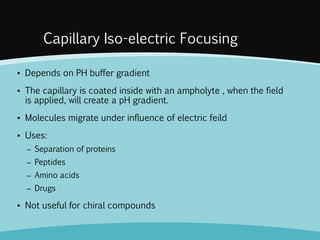 Capillary electrophoresis principles and applications | PPTX