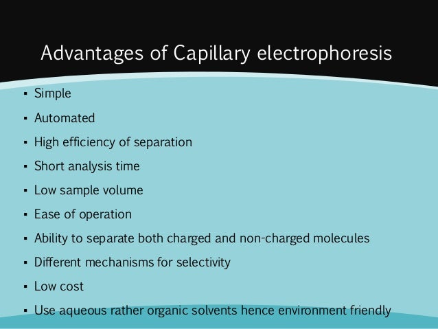 electrophoresis advantages and disadvantages pdf