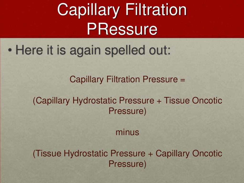 Capillary filtration pressure