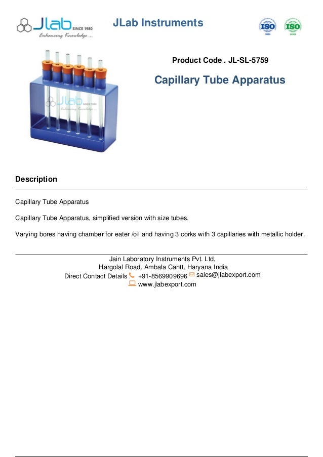Capillary tube apparatus