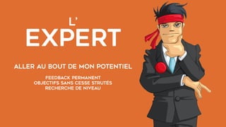 L’  
EXPERT
ALLer au bout de mon potentiel
feedback permanent
objectifs sans cesse strutés
recherche de niveau
 