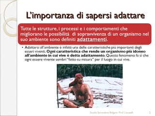 L’importanza di sapersi adattareL’importanza di sapersi adattare
Scuola Secondaria Bolgare. Prof. Locatelli 2
 