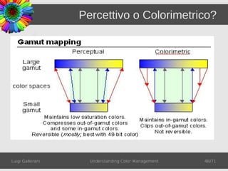 Percettivo o Colorimetrico?




Luigi Gallerani     Understanding Color Management   48/71
 