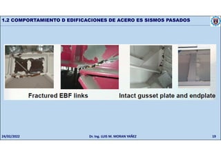 19
1.2 COMPORTAMIENTO D EDIFICACIONES DE ACERO ES SISMOS PASADOS
24/02/2022 Dr. Ing. LUIS M. MORAN YAÑEZ
 