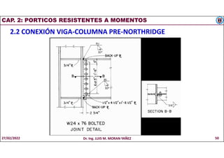 CAP. 2: PORTICOS RESISTENTES A MOMENTOS
2.2 CONEXIÓN VIGA-COLUMNA PRE-NORTHRIDGE
27/02/2022 Dr. Ing. LUIS M. MORAN YAÑEZ 50
 