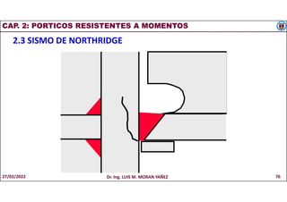 CAP. 2: PORTICOS RESISTENTES A MOMENTOS
2.3 SISMO DE NORTHRIDGE
27/02/2022 Dr. Ing. LUIS M. MORAN YAÑEZ 76
 