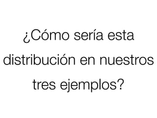 ¿Cómo sería esta
distribución en nuestros
    tres ejemplos?
 