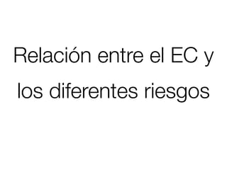Relación entre el EC y
los diferentes riesgos
 