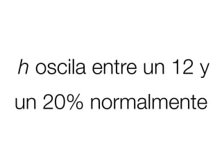 h oscila entre un 12 y
un 20% normalmente
 