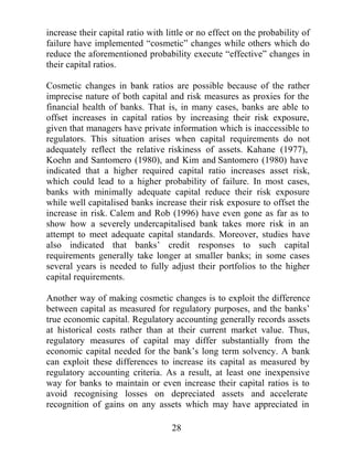 2QHRIWKHJRDOVRIWKLVSDSHULVWRWHVWZKHWKHUWKLVZDVWKHFDVHIRU
WKH WKUHH FRXQWULHV XQGHU FRQVLGHUDWLRQ WKDW LV ZKHWKHU EDQNV ZLWK
UHODWLYHO KLJKHU FDSLWDO UHVHUYHV UHDFWHG PRUH HIIHFWLYHO WKDQ WKHLU
ORZHU UHVHUYH FDSLWDO FRXQWHUSDUWV WR FKDQJHV LQ PDFURHFRQRPLF
ILQDQFLDODQGLQVWLWXWLRQDOFRQGLWLRQV

)LQDQFLDOIDFWRUV

)LQDQFLDO OLEHUDOLVDWLRQ FDQ OHDG WR KLJK VKRUWWHUP LQWHUHVWUDWHV DV
LQWHUHVW UDWH FRQWURO PHDVXUHV DUH UHPRYHG 3LOO DQG3UDGKDQ  