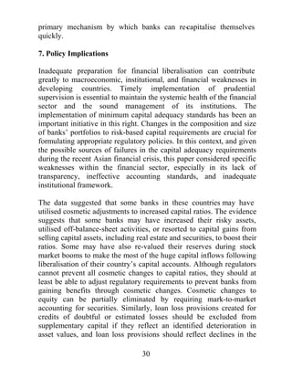 $OWKRXJK EDQN
EDODQFHVKHHWVFHUWDLQOGHWHULRUDWHZLWKDQLQFUHDVHLQWKHQXPEHURI
QRQSHUIRUPLQJ ORDQV WKHLU YDOXH FDQ DOVR VXEVLGH ZKHQ WKH UDWH RI
UHWXUQWKHUHFHLYHRQDVVHWVLVOHVVWKDQWKHFRUUHVSRQGLQJ UDWH WKH
SDRQOLDELOLWLHV:KHQVKRUWWHUPUDWHVLQFUHDVHEDQNVQHHGWRSD
WKHLU KLJKHU LQWHUHVW UDWHV RQ WKHLU OLDELOLWLHV LH WR WKHLU GHSRVLWRUV
0RUHRYHU VLQFH EDQN DVVHWV PDLQO FRQVLVW RI ORDQV RI ORQJHU
PDWXULW DW IL[HG LQWHUHVW UDWHV WKH GR QRW QHFHVVDULO UHFHLYH WKH
FRUUHVSRQGLQJKLJKHUUDWHVRIUHWXUQ7KHWLPHQHHGHGIRUEDQNVWRUH
DGMXVWWKHDVVHWVLQWKHLUSRUWIROLRFDQFDXVHVRPHGHODDQGFXWLQWR
EDQN SURILWDELOLW HYHQ OHDGLQJ WR SRVVLEOH ORVVHV 7KHVH ORVVHV DUH
IXUWKHU FRPSRXQGHG ZKHQ WKHUH LV DQ LQFUHDVH LQ UHDO LQWHUHVW UDWHV
6RPHERUURZHUVDUHQRWDEOHWRVXVWDLQWKHQHZUDWHVDQGDUHWRVRPH

                                        
 