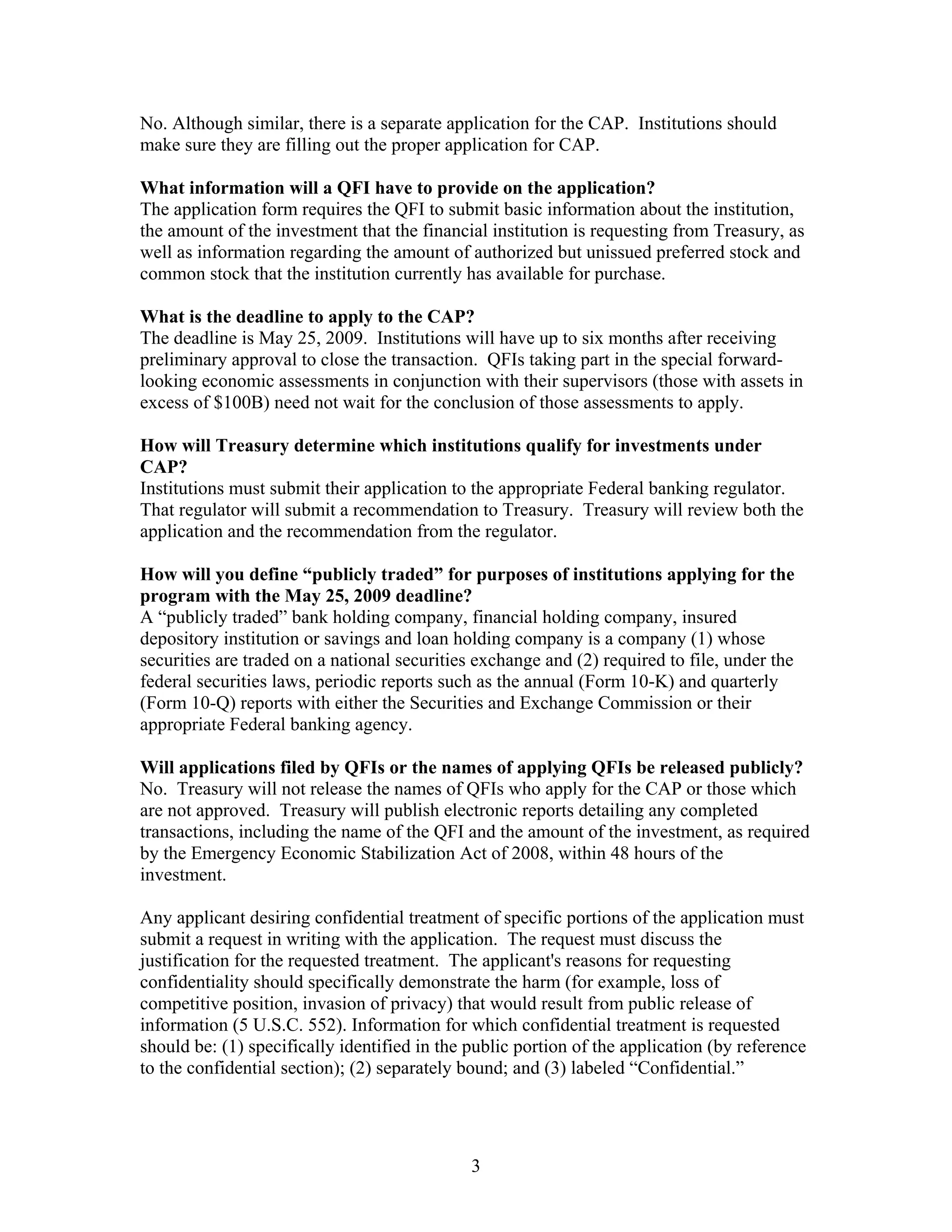 Capital Assistance Program Faqs 02 2009