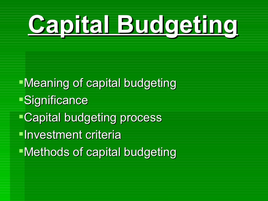 Capital Budgeting
