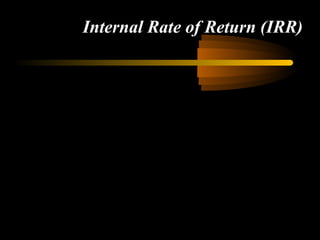 Internal Rate of Return (IRR)
 