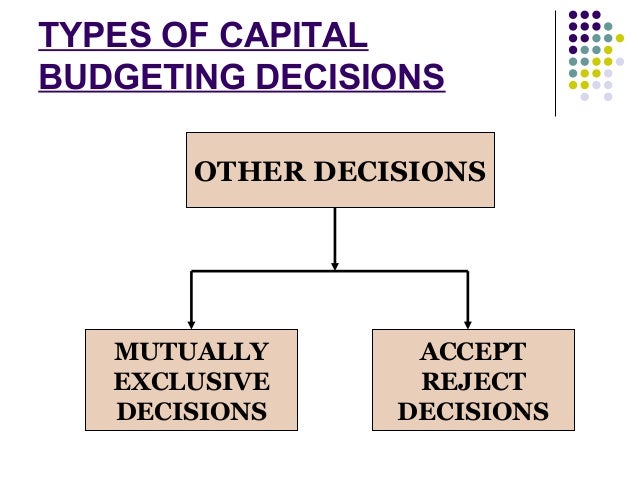 types of capital budgeting decisions Start studying capital budgeting real options allow managers to make future decisions that change the value of capital budgeting decisions types of real. types of capital budgeting decisions Start studying capital budgeting real options allow managers to make future decisions that change the value of capital budgeting decisions types of real.