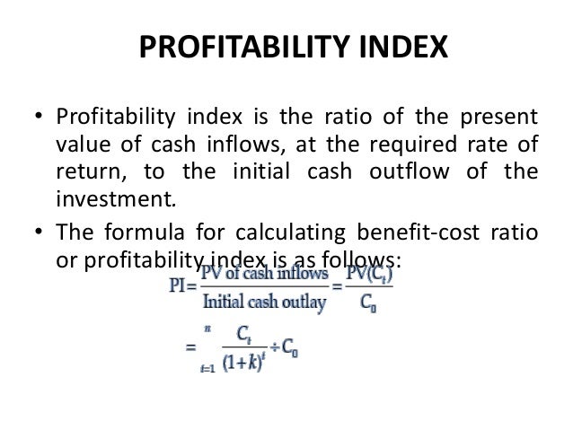 profitability index formula