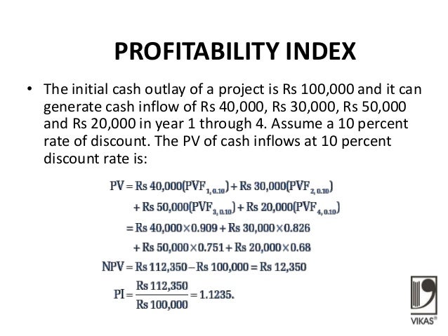 capital budgeting profitability index formula