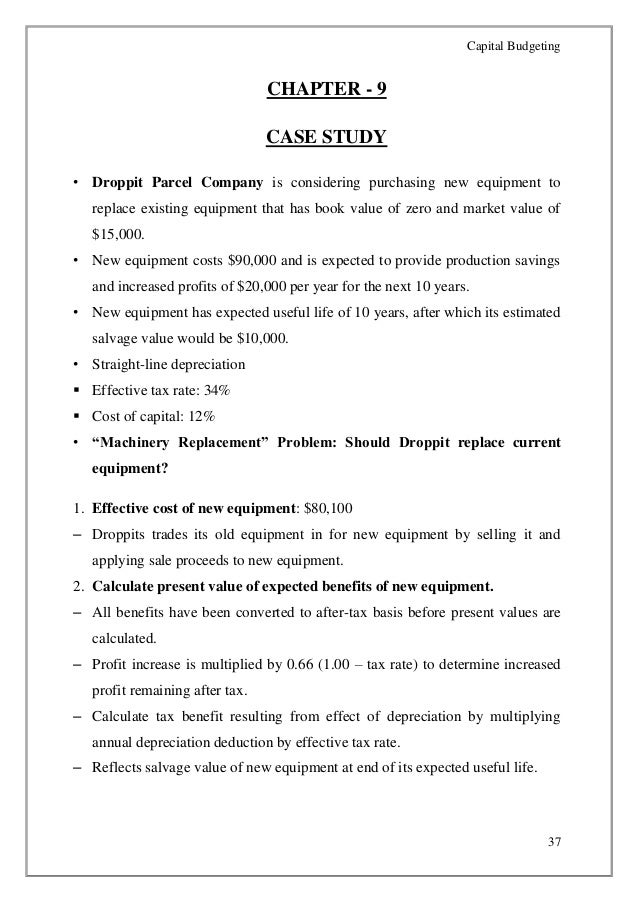 Dissertation report on capital budgeting