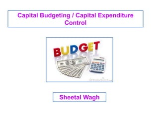 Capital Budgeting / Capital Expenditure
Control
Sheetal Wagh
 
