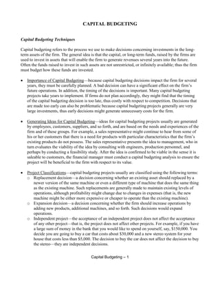 Capital budgeting | PDF
