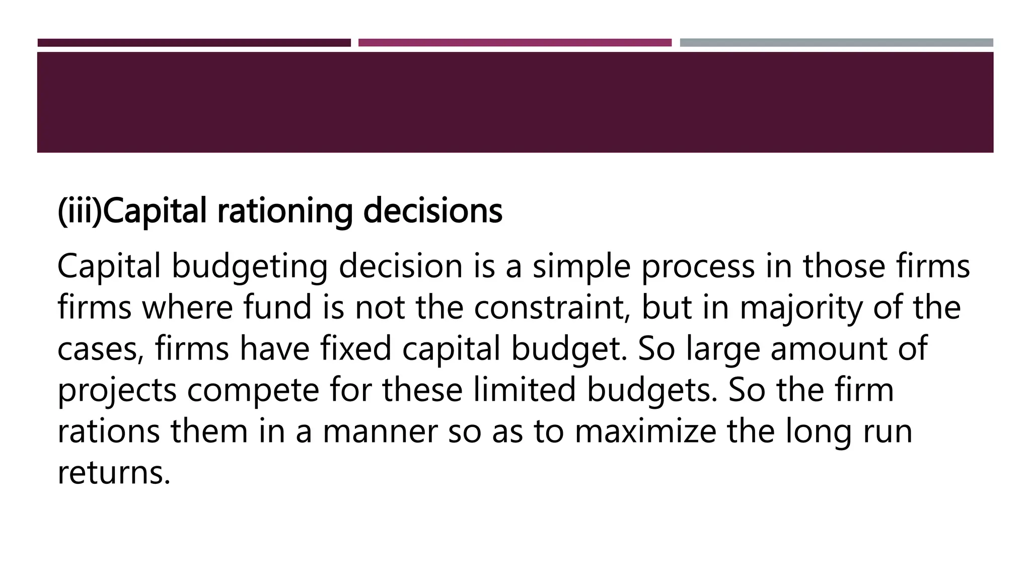 capital budgeting presentation mcom pptx | PPTX