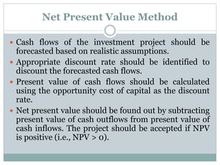 Npv Preferred Method Capital budgeting techniques: NPV,IRR,ARR | PPT